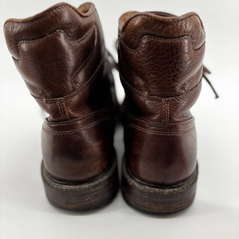 Vintage Frye Men's Brown Cognac Leather Lace-Up Boots 9.5D HikeWork Gorpcore